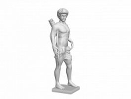 Hunting man statue 3d model preview