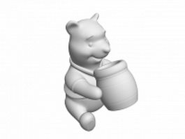 Cartoon bear statue 3d model preview