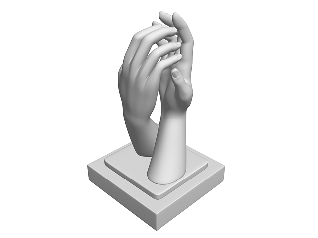 Plaster hand sculpture 3d rendering