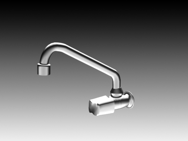 Fashionable kitchen faucet 3d rendering