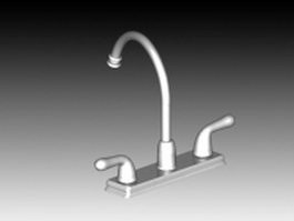 Two-handle kitchen tap 3d model preview