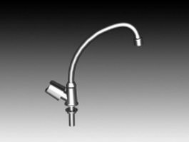 Stainless steel kitchen faucet 3d model preview