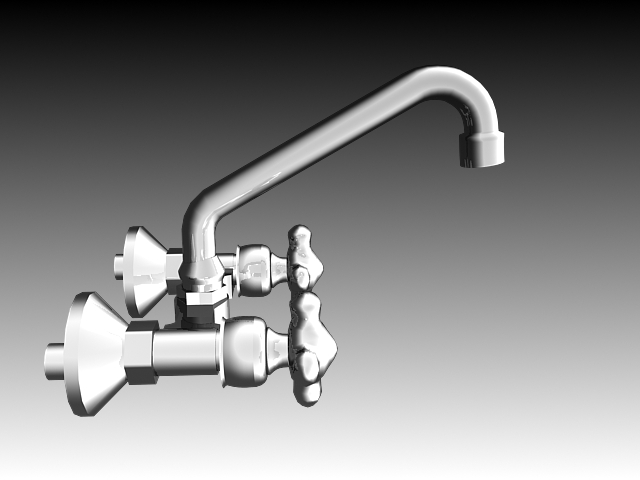 Traditional kitchen faucet 3d rendering