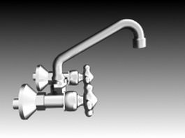 Traditional kitchen faucet 3d model preview