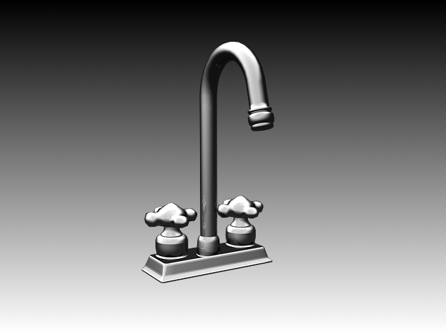 Double handle kitchen faucet 3d rendering