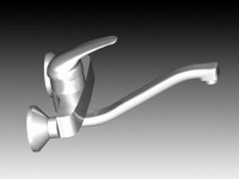 Pull-out kitchen faucet 3d model preview