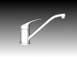 Single hole pull down kitchen faucet 3d model preview