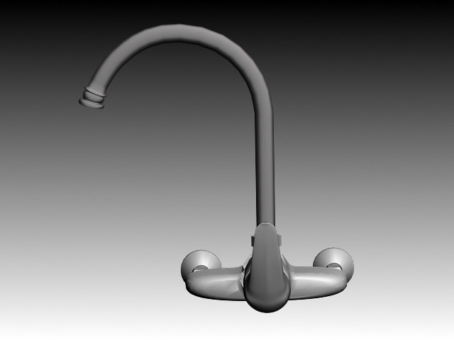 Pull out mixer kitchen faucet 3d rendering