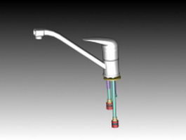 Single lever kitchen faucet mixer 3d model preview