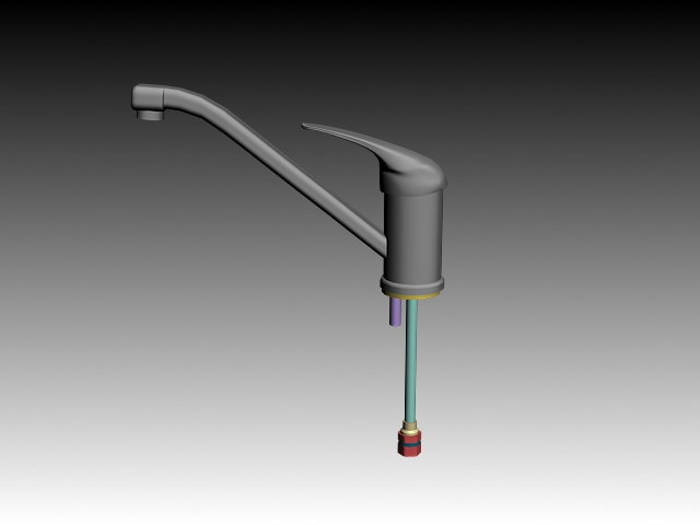 Pull out kitchen faucet 3d rendering