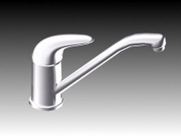 Chrome kitchen faucet 3d model preview