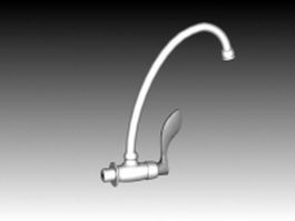 Single-hole kitchen faucet 3d model preview
