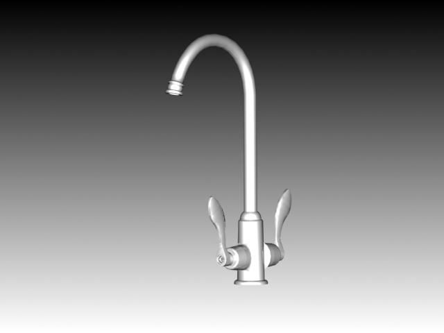 Double lever kitchen faucet 3d rendering