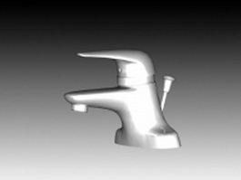 Single hole pull down water tap 3d model preview