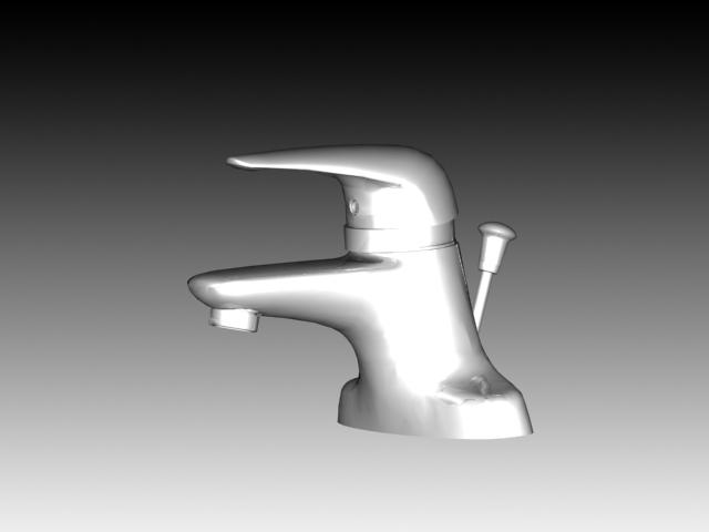 Single hole pull down water tap 3d rendering