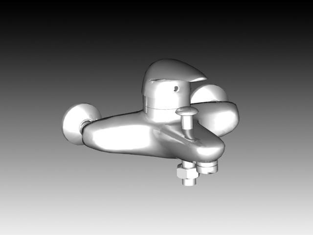 Wall mounted basin water tap 3d rendering