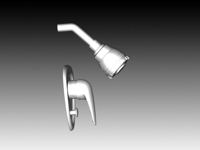 Overhead shower nozzle 3d rendering