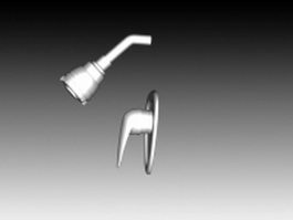 Wall mounted shower mixer shower tap 3d model preview