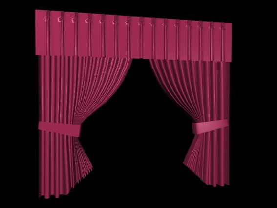 Versatile curtains 3d rendering