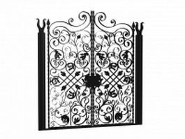 Antique wrought iron garden gates 3d preview
