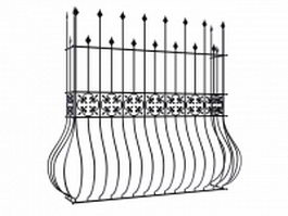 Decorative stationary metal window guard 3d model preview