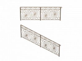 Ornamental handrails and railings 3d model preview