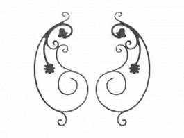 Wrought iron railing accessories 3d model preview
