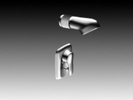 Shower faucet and mixer valve 3d model preview