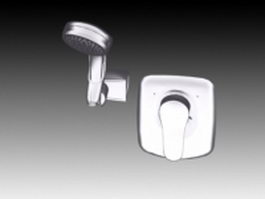 Single lever shower faucet with Shower nozzle 3d model preview