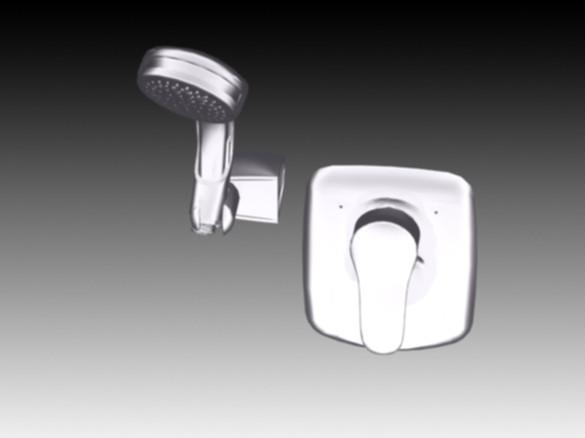 Single lever shower faucet with Shower nozzle 3d rendering