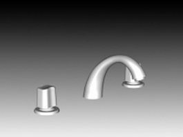 Double handle basin faucet 3d model preview
