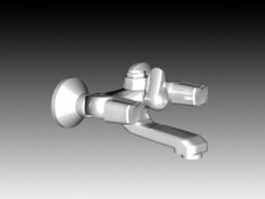 Wall mounted basin faucet 3d model preview