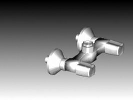 Shower faucet parts 3d model preview