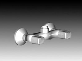 Wall mounted shower faucet parts 3d model preview