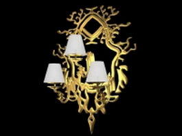 Antique gold wall lamp 3d preview