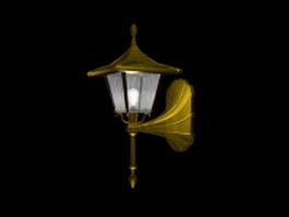 Brass wall lantern lights 3d model preview