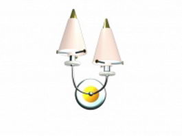 Two light cone wall sconce 3d preview
