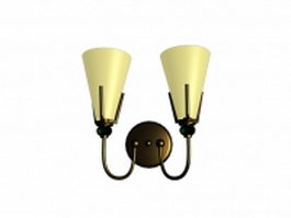 Two light bronze wall sconce light 3d model preview