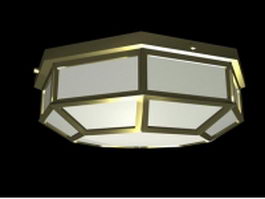 Octagonal ceiling light 3d model preview