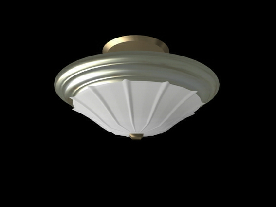 Semi flush mount ceiling lighting fixture 3d rendering