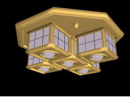 Chinese style classical ceiling light 3d model preview