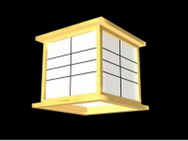Square flush mount ceiling light 3d model preview