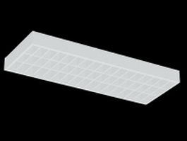 Fluorescent light fixtures ceiling grid 3d model preview