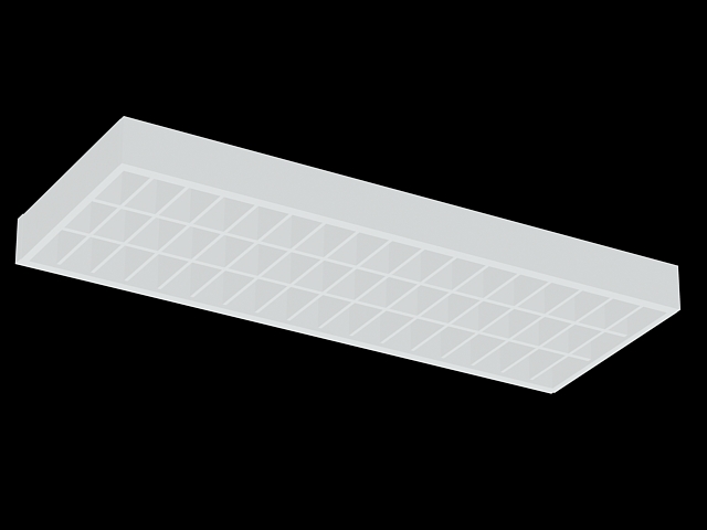 Fluorescent light fixtures ceiling grid 3d rendering