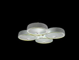 4-light round ceiling light 3d model preview