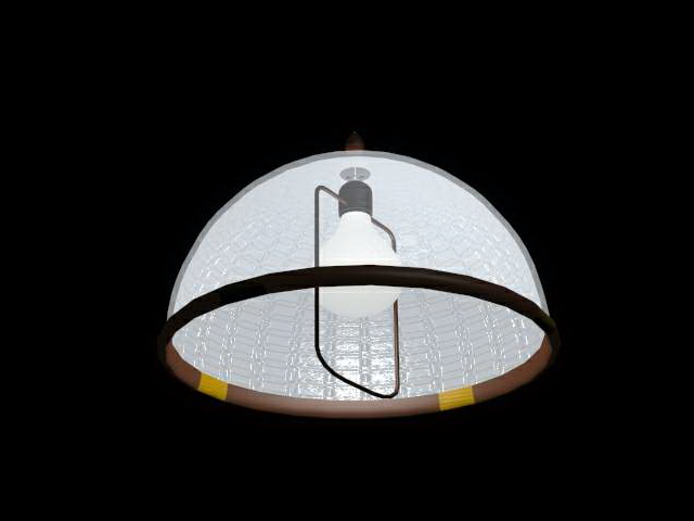Glass bowl pendant light 3d rendering