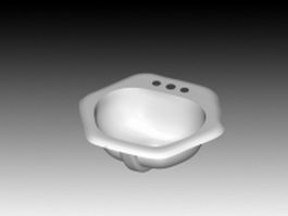 Artistic counter top wash basin 3d model preview