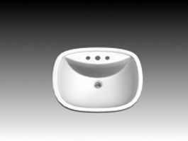 Wall mounted washbasin 3d model preview