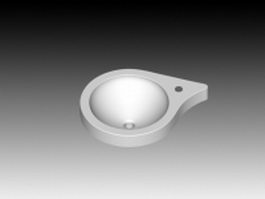 Bathroom sink with countertop 3d model preview