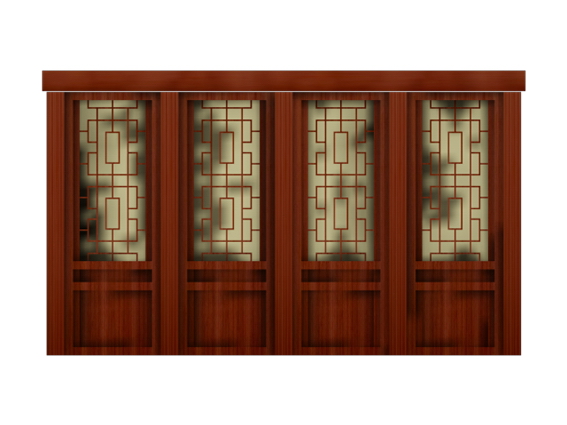 Antique interior partition doors 3d rendering